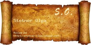 Stetner Olga névjegykártya