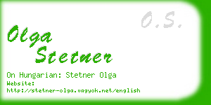 olga stetner business card